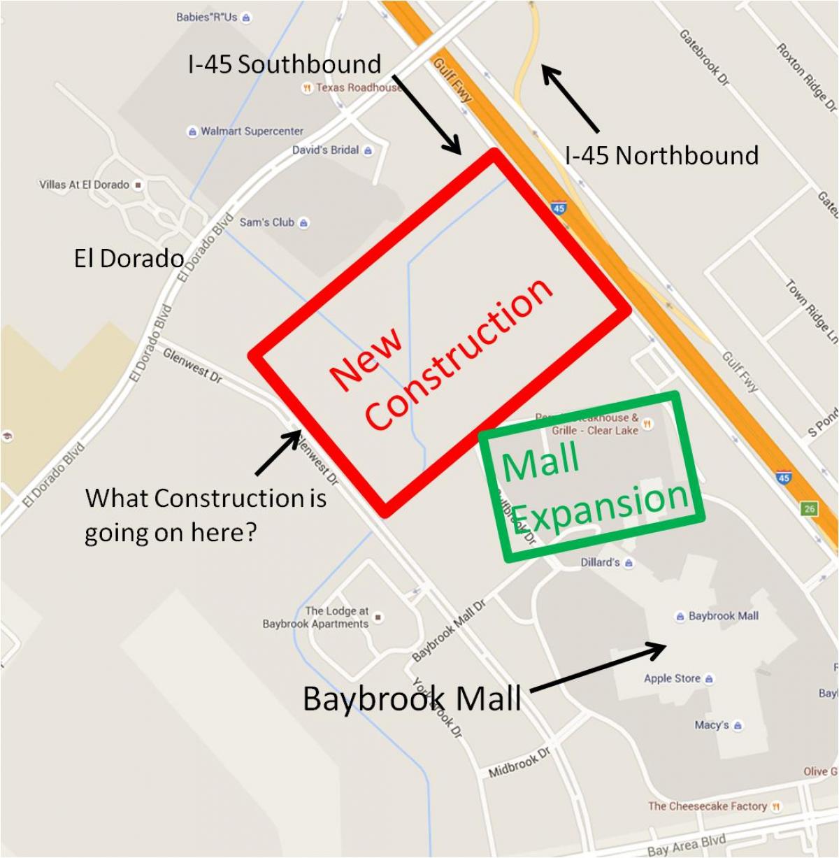 mapa de Baybrook mall