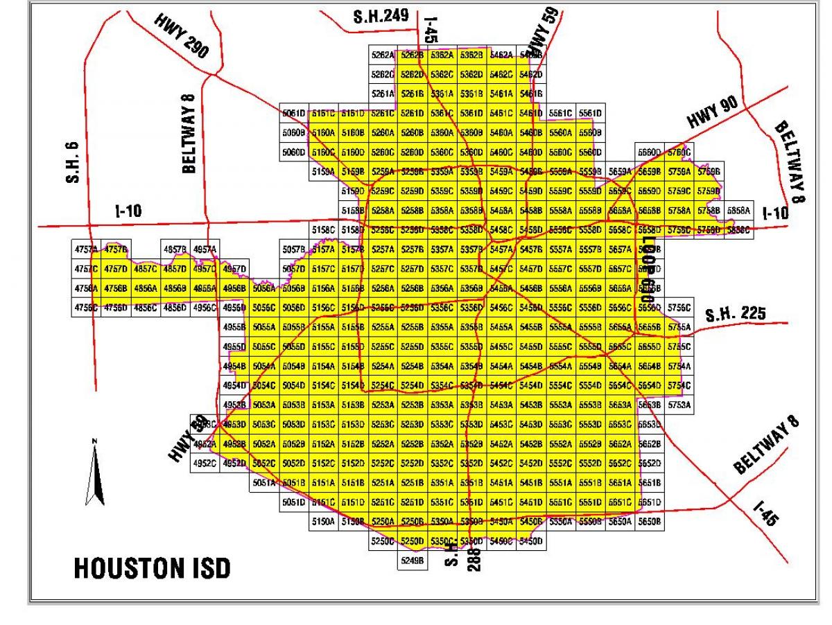 Houston area school district mapa