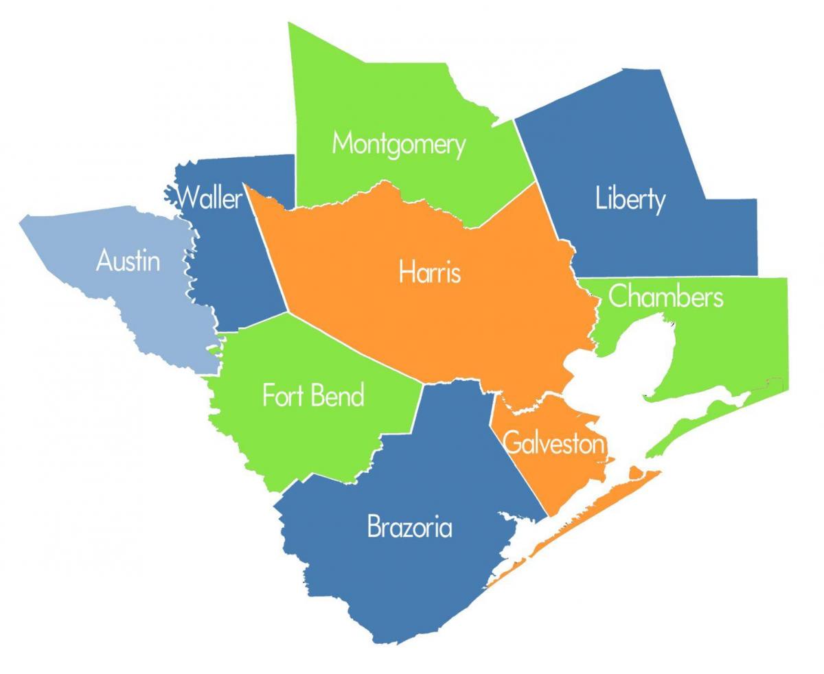 mapa do município de Houston