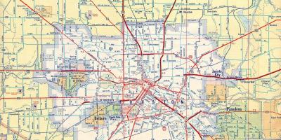 Mapa de Houston auto-estradas