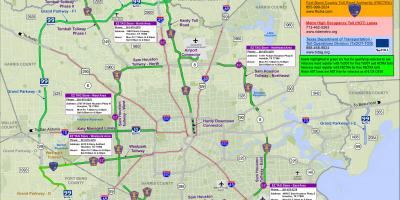 Mapa de Houston estradas com portagem