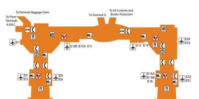 Aeroporto de Houston terminal e o mapa
