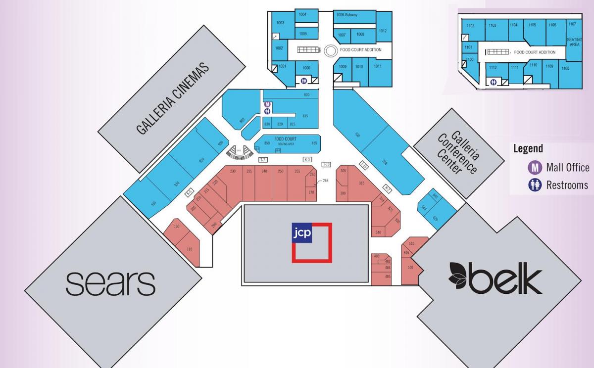 Centro comercial Galleria Houston mapa