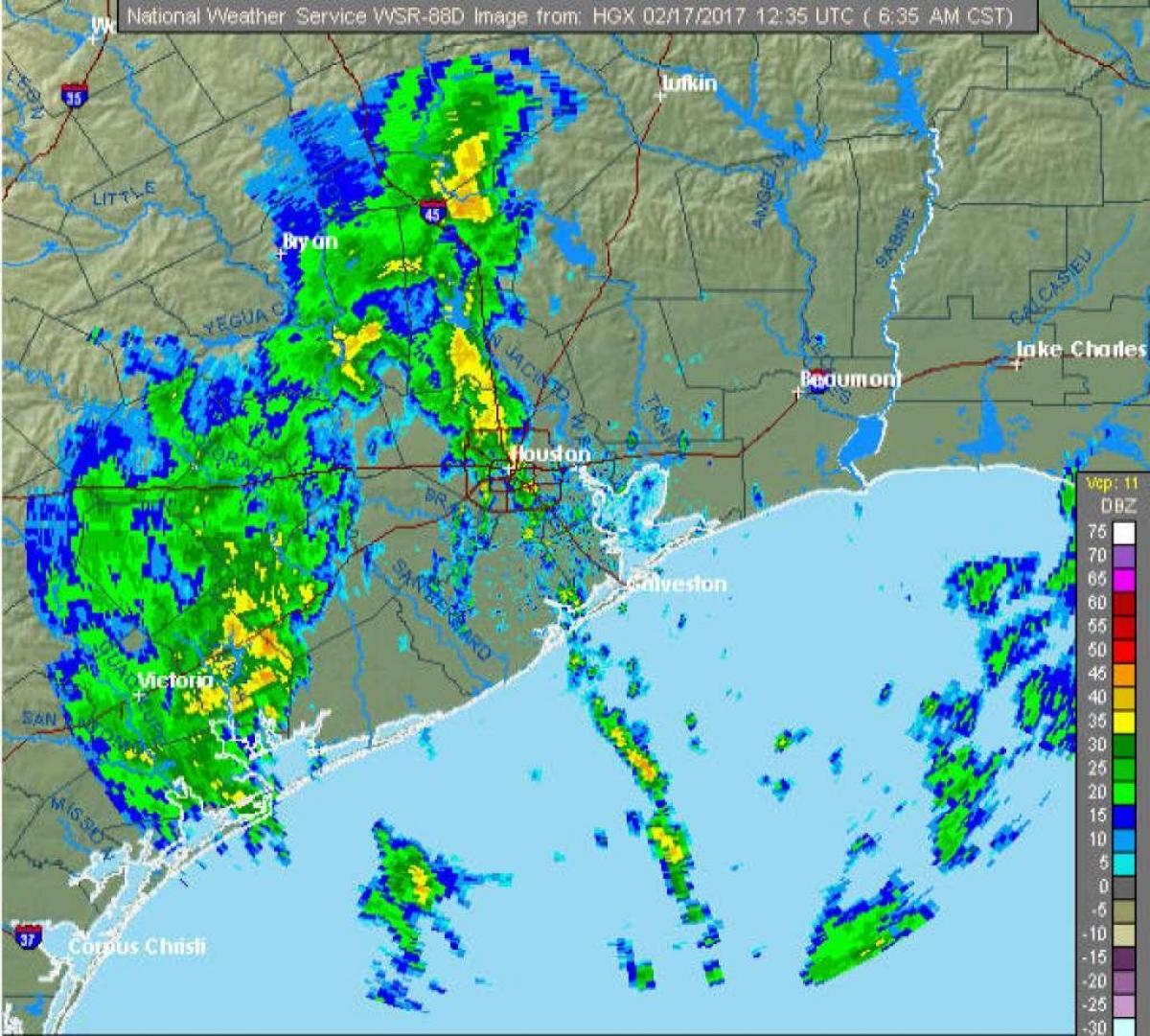 chuva mapa de Houston