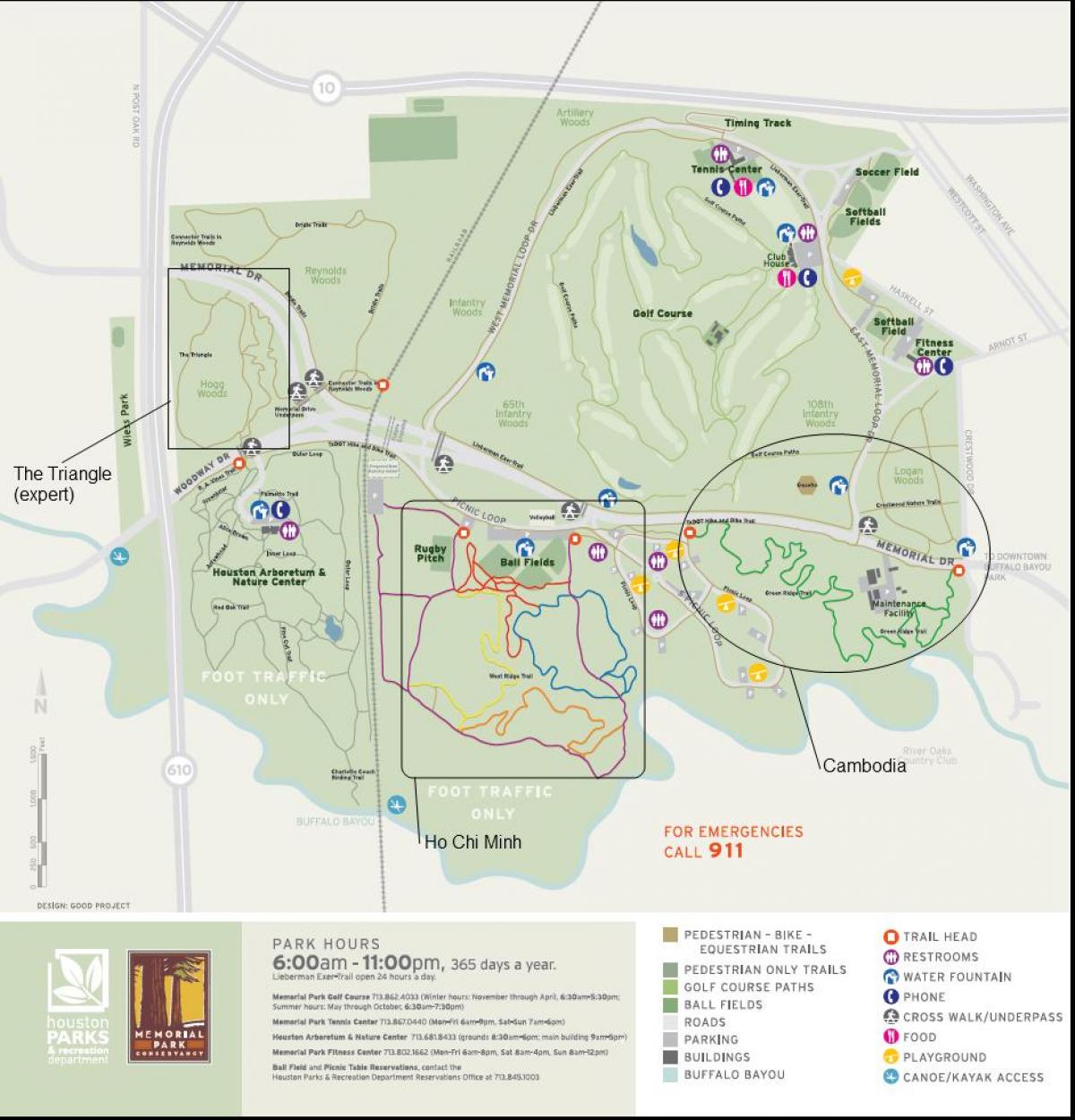 mapa de Memorial park em Houston