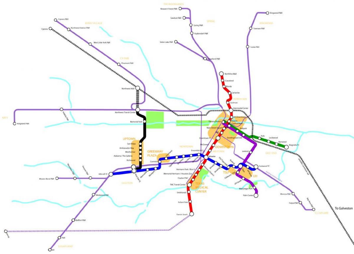 metro mapa de Houston