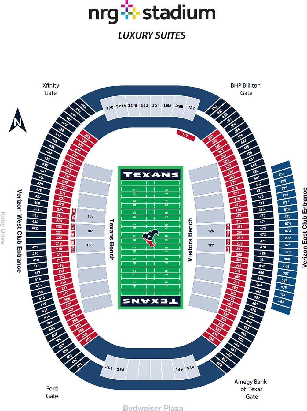 mapa de NRG estádio