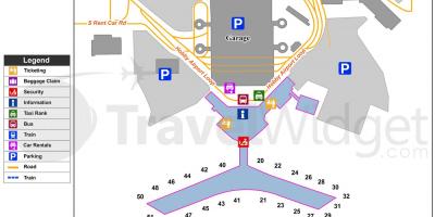 Mapa do aeroporto de Houston