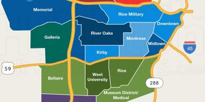 Mapa de Houston bairros