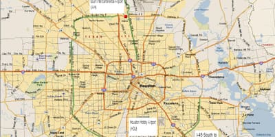 Mapa da área metropolitana de Houston