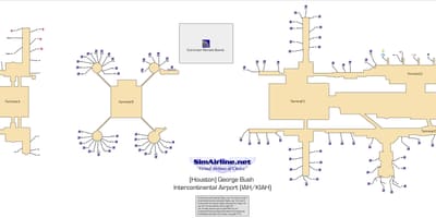 Aeroporto de Houston portão mapa