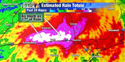 Mapa de Houston inundações